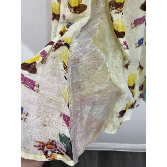 Whimsical Beach Dopamine Cottagecore Linen Blend Dress 4 Y2K Indie Sleaze Resort - Picture 7 of 16